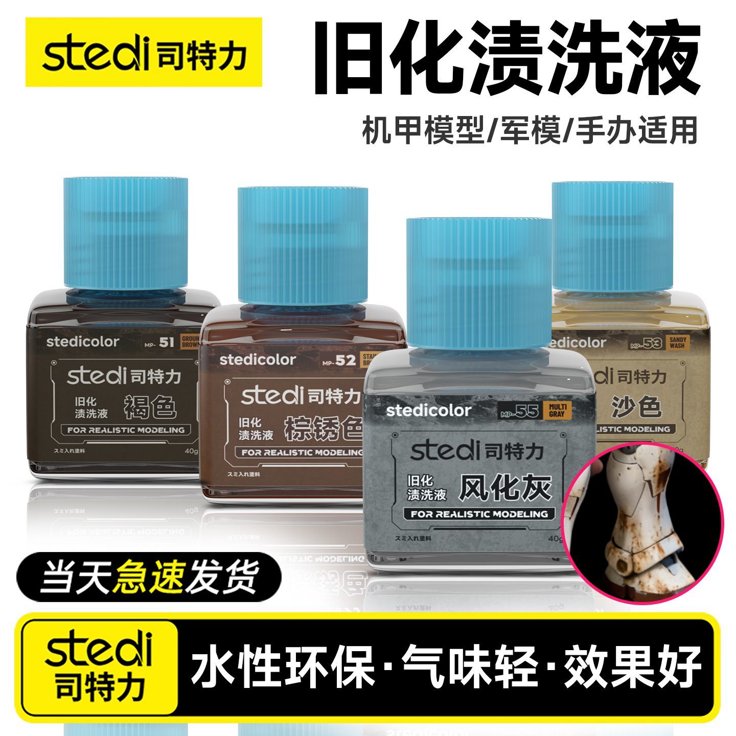 Model Kit Mecha - STEDI Weathering Solution - Realistic Effect