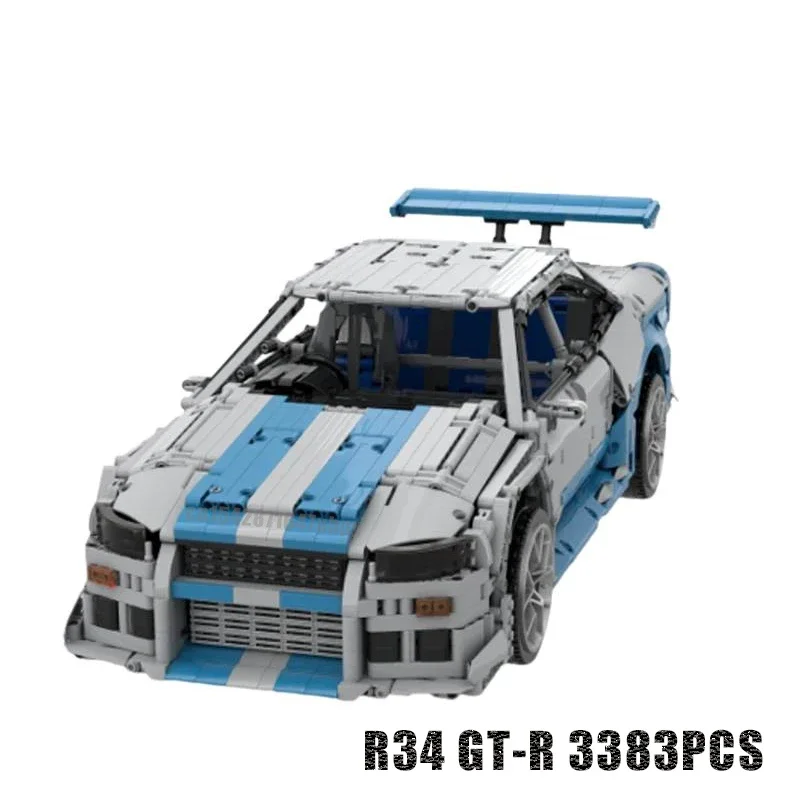 3383PCS supercar model buiding - Model Kit R34 review and price