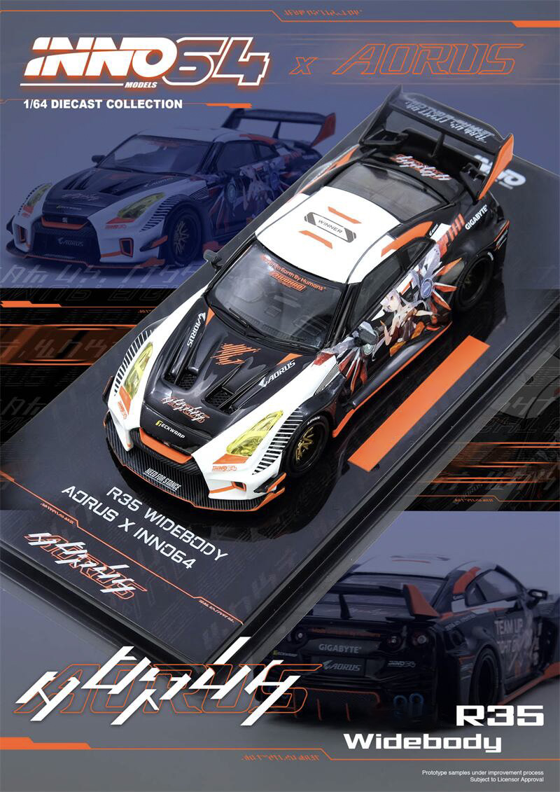 INNO 1:64 R35 WIDEBODY AORUS X - Model Kit R34 review and price